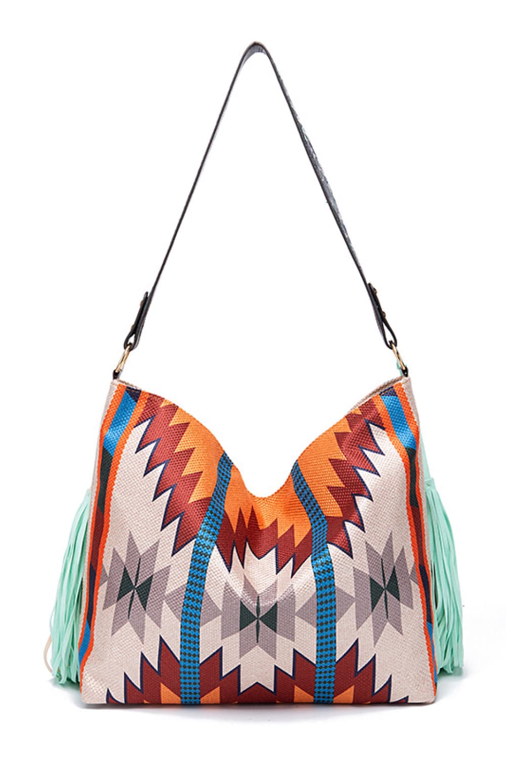 Women's Geometric Print Canvas Tote Bag