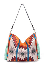 Women's Geometric Print Canvas Tote Bag