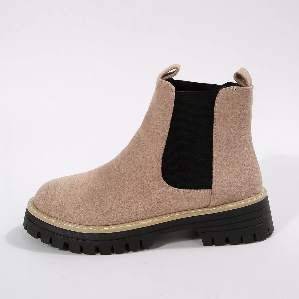 Women's Comfortable Block Heel Round Toe Ankle Boots for Fall and Winter