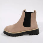 Women's Comfortable Block Heel Round Toe Ankle Boots for Fall and Winter