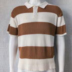 Men's Short Sleeve Knit Polo Casual Summer Style