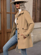 Women's Elegant Long Button-Up Coat