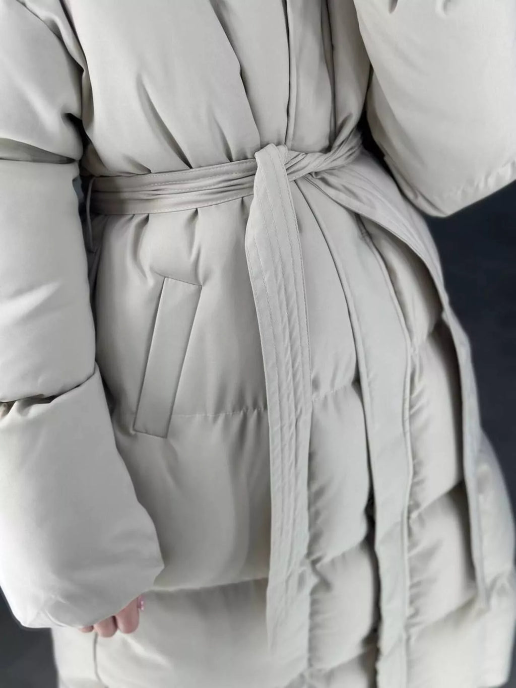 Women's Long Belted Puffer Coat