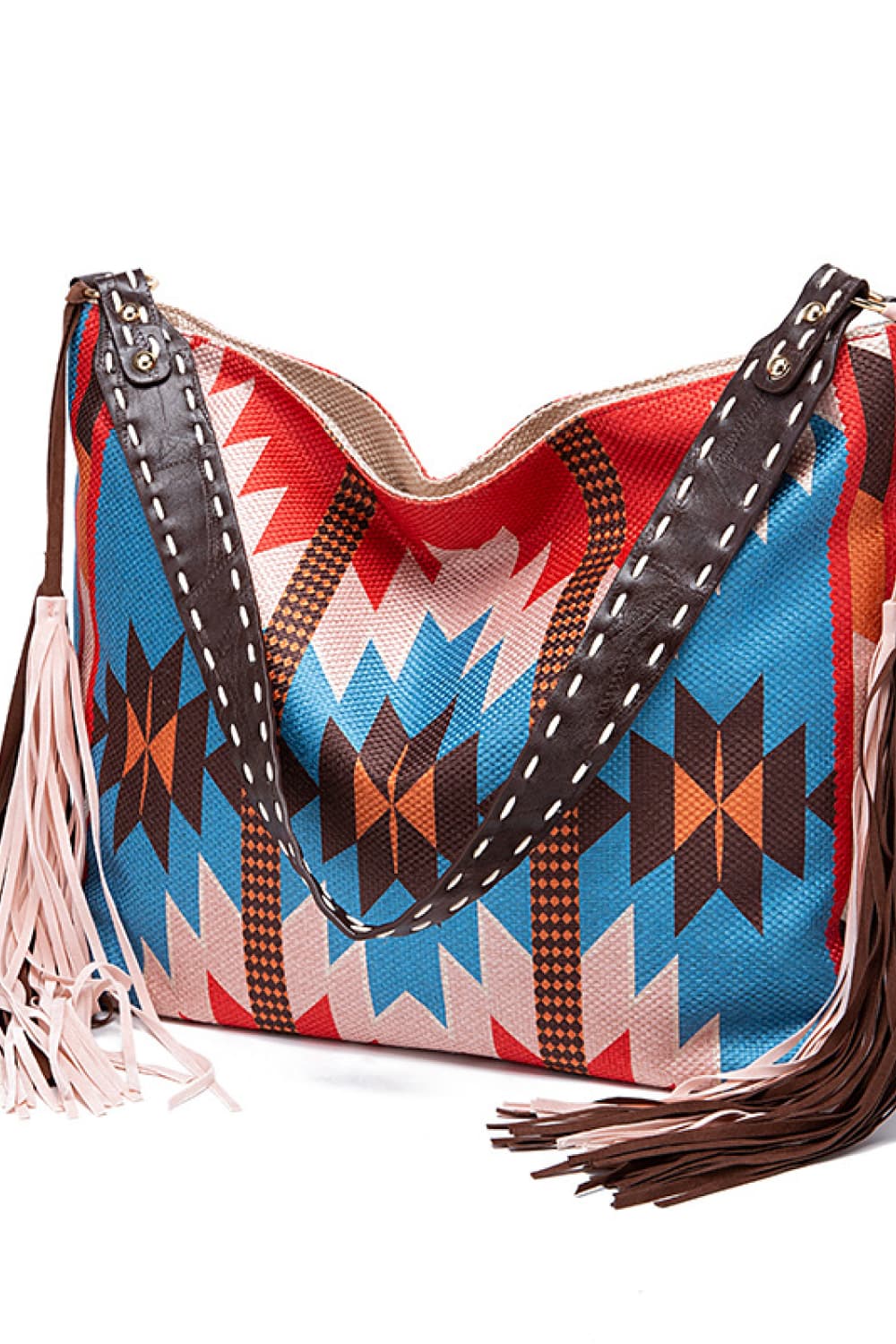 Women's Geometric Print Canvas Tote Bag