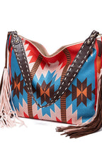 Women's Geometric Print Canvas Tote Bag