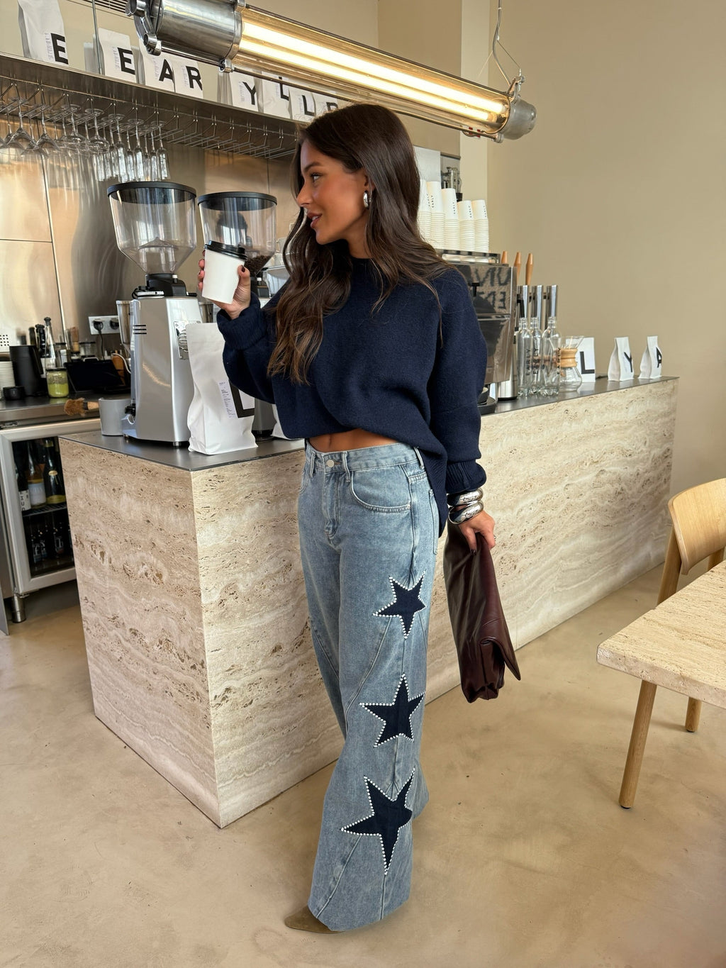 Women's Star Print Denim Jeans