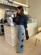 Women's Star Print Denim Jeans