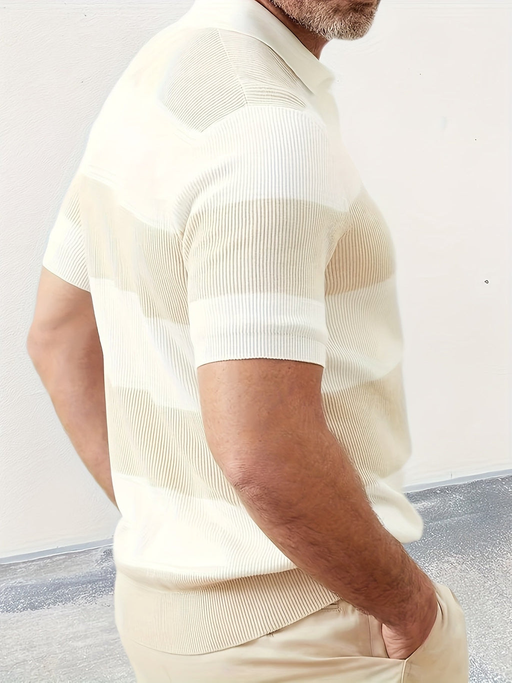 Men's Short Sleeve Knit Polo Casual Summer Style