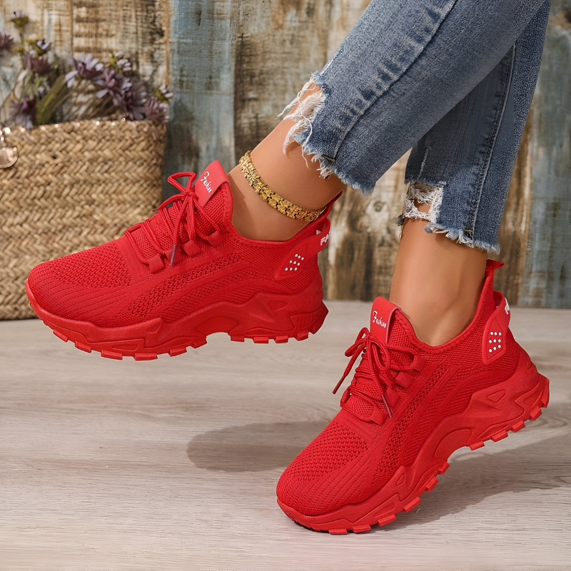 Women's Comfortable Orthopedic Athletic Sneakers - Red