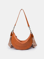 Women's Leather Crossbody Bag with Removable Strap - Terracotta