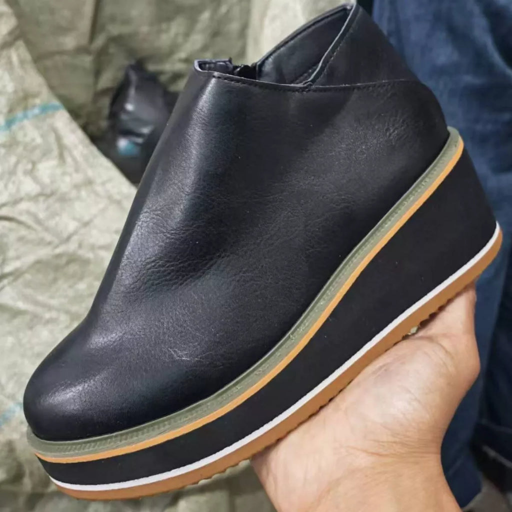 Women's Comfortable Platform Wedge Ankle Boots for Fall and Winter