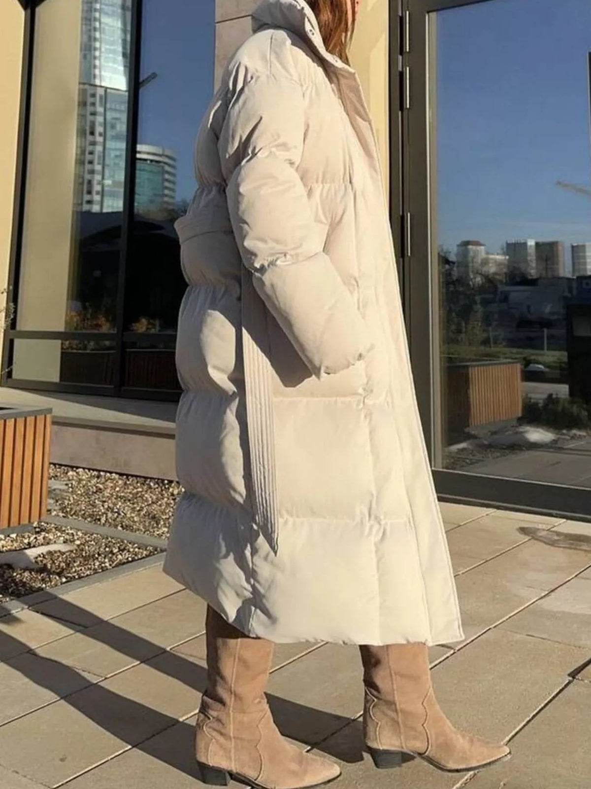 Women's Long Belted Puffer Coat