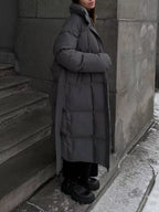 Women's Long Belted Puffer Coat