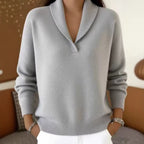 Women's Oversized V-Neck Batwing Sleeve Sweater