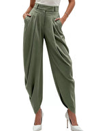 Women's High-Rise Flowy Wide-Leg Pants - Army Green