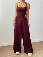 Women's Spaghetti Strap Wide-Leg Jumpsuit