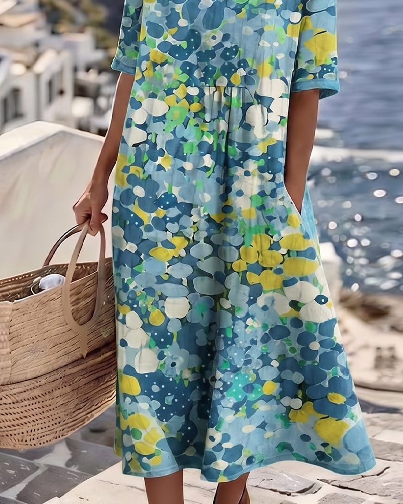 Women's Loose Lightweight Floral Midi Dress