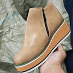 Women's Comfortable Platform Wedge Ankle Boots for Fall and Winter