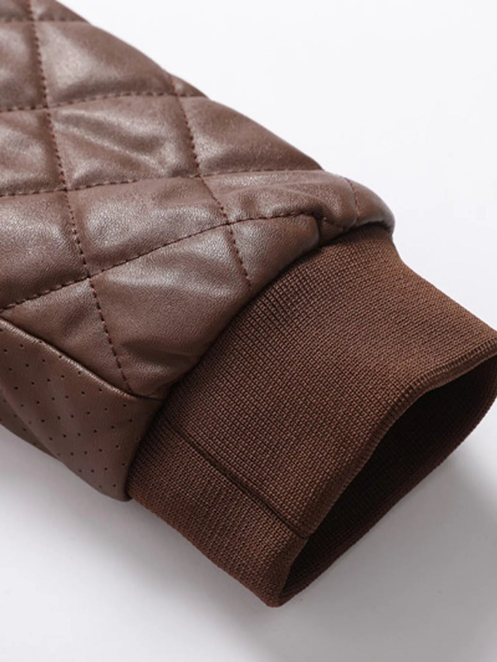 Men's Padded Faux Leather Bomber Jacket Plus Size