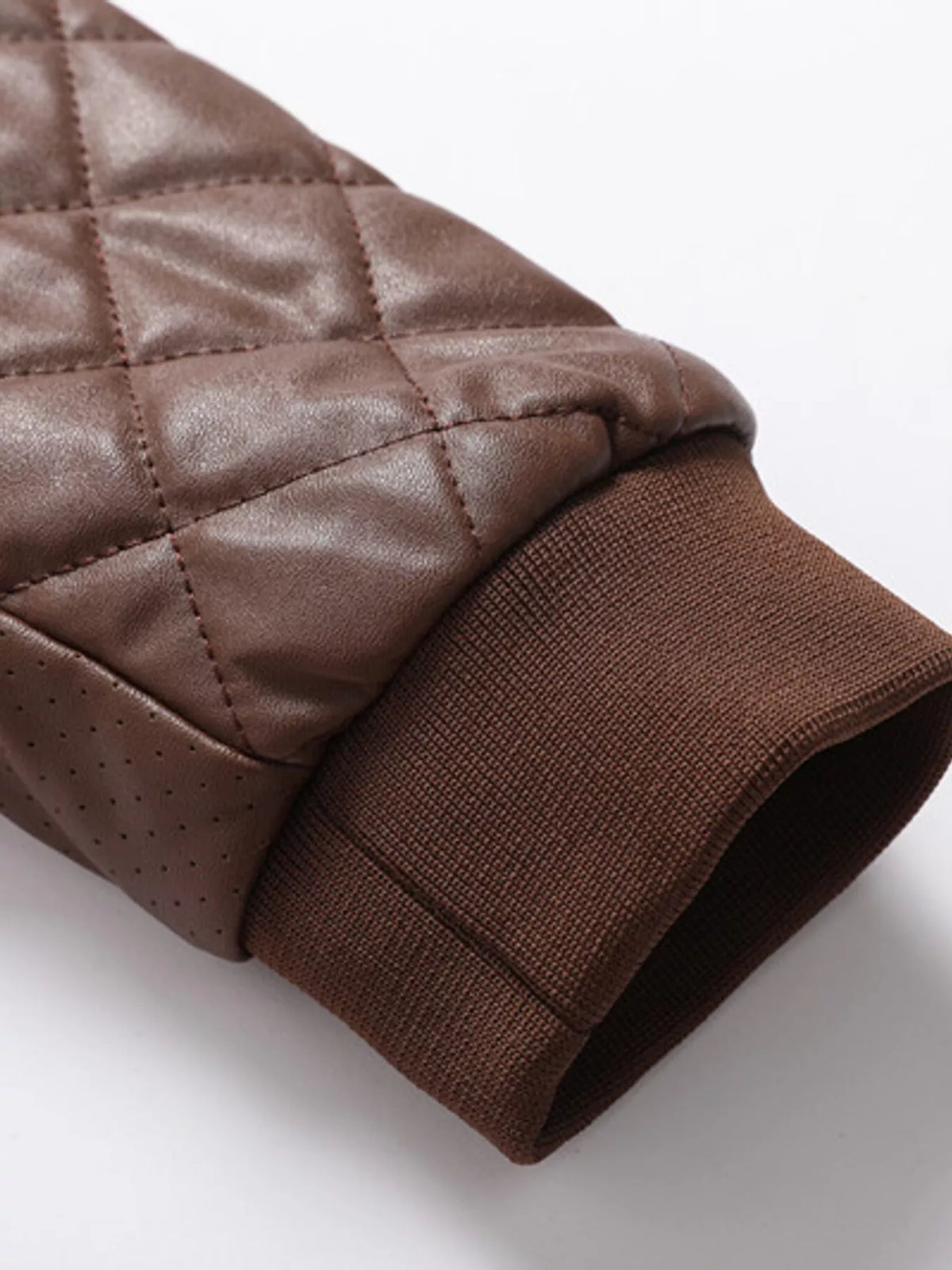 Men's Padded Faux Leather Bomber Jacket Plus Size