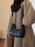 Women's Shoulder Bag with Chain Detail