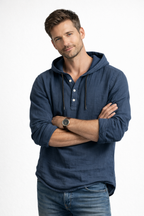 Men's Hooded Linen Shirt