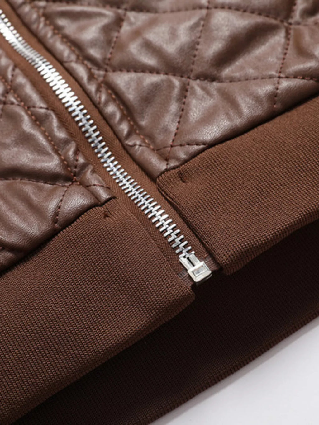 Men's Padded Faux Leather Bomber Jacket Plus Size
