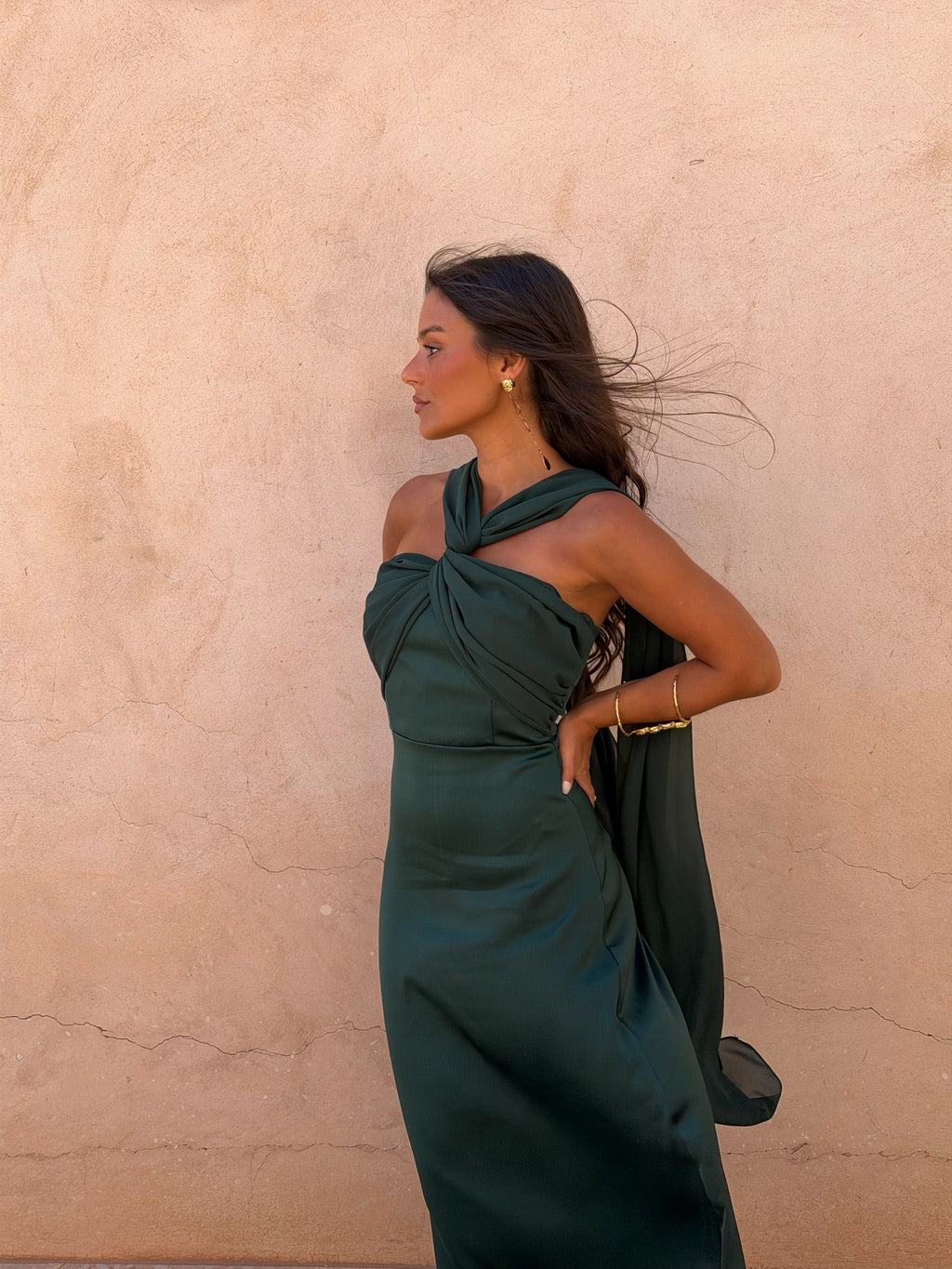 Women's Elegant Green Wedding Guest Dress