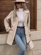 Women's Elegant Long Button-Up Coat