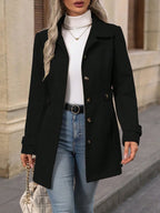 Women's Elegant Long Button-Up Coat