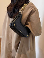 Women's Shoulder Bag with Chain Detail
