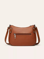 Women's Leather Crossbody Bag with Decorative Tassel