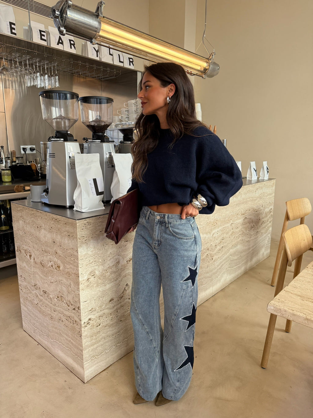 Women's Star Print Denim Jeans