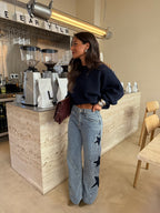Women's Star Print Denim Jeans