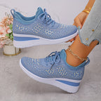 Women's Orthopedic Walking Sneakers Comfortable All-Day Wear - Blue