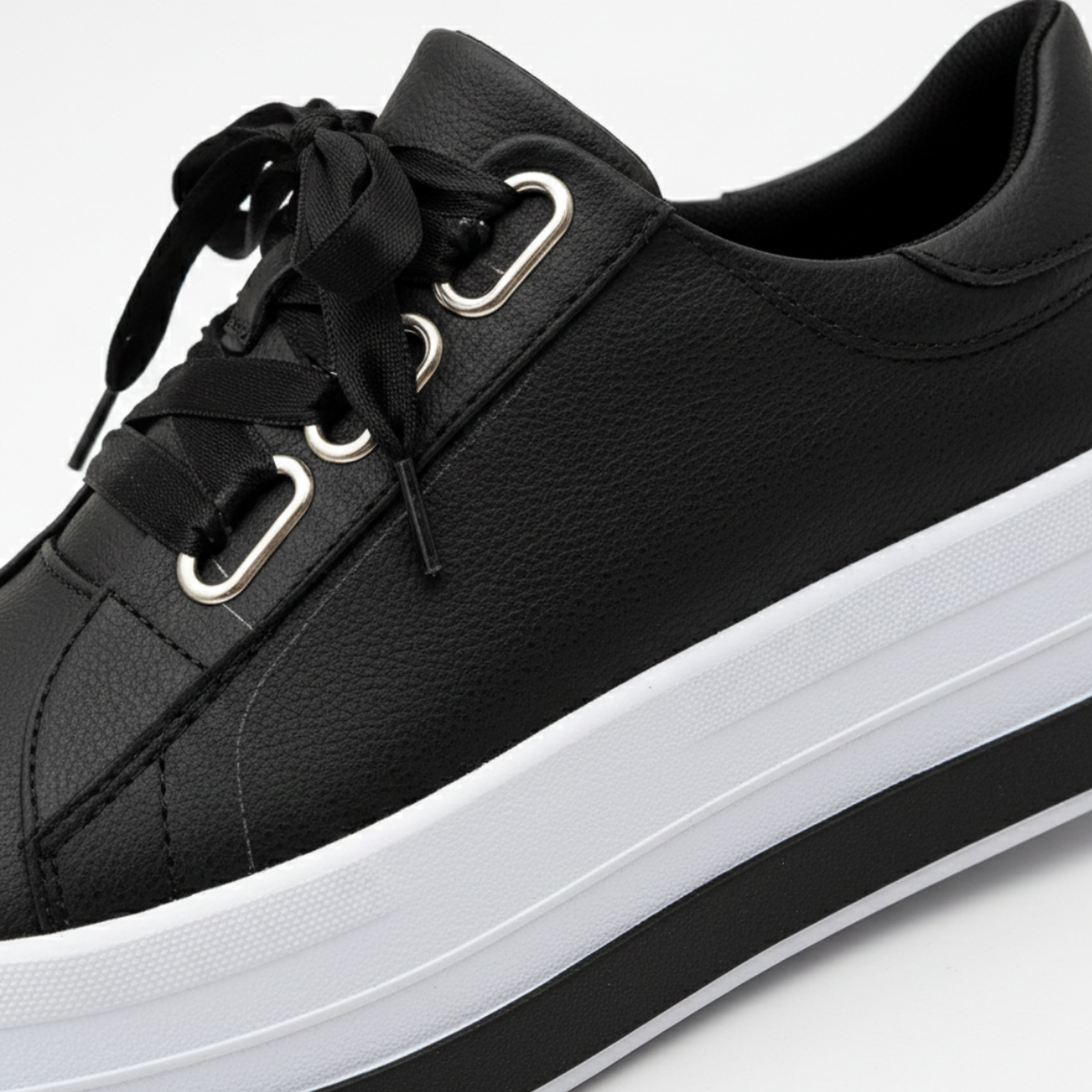 Women's Casual Platform Sneakers with Metal Eyelets