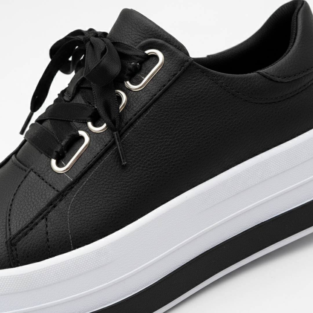 Women's Casual Platform Sneakers with Metal Eyelets