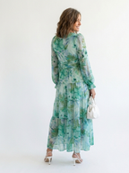 Women's Floral Long Sleeve Maxi Dress