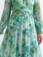 Women's Floral Long Sleeve Maxi Dress