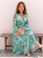 Women's Floral Long Sleeve Maxi Dress
