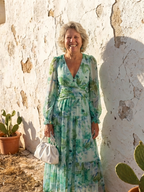 Women's Floral Long Sleeve Maxi Dress