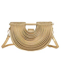 Women's Half-Moon Frame Evening Bag - Gold