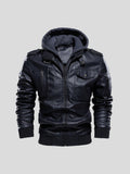 Men's Elegant Lightweight Leather Jacket - Black