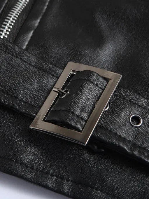 Women's Classic Leather Moto Jacket