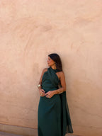Women's Elegant Green Wedding Guest Dress