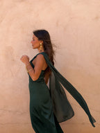 Women's Elegant Green Wedding Guest Dress