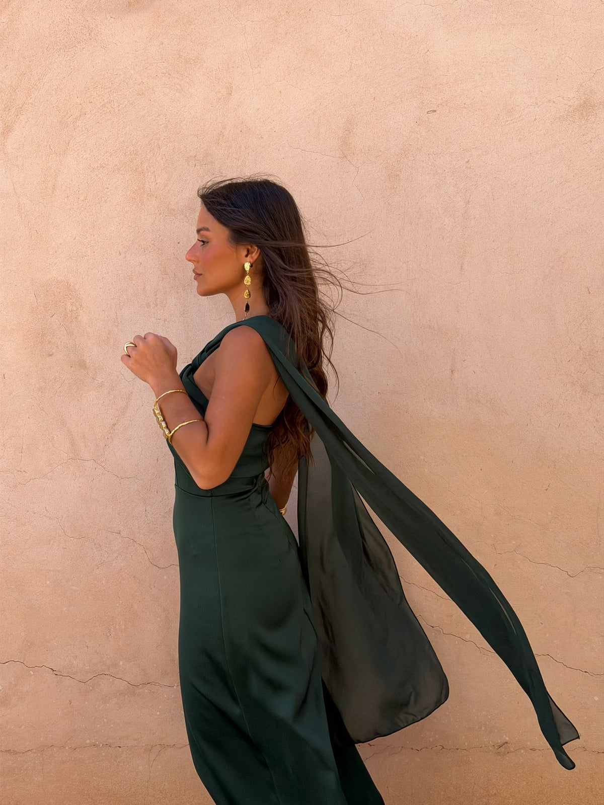 Women's Elegant Green Wedding Guest Dress