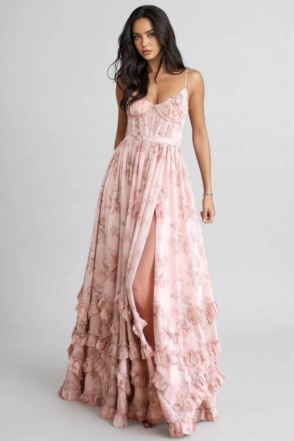 Women's Strappy Maxi Dress with Side Slit