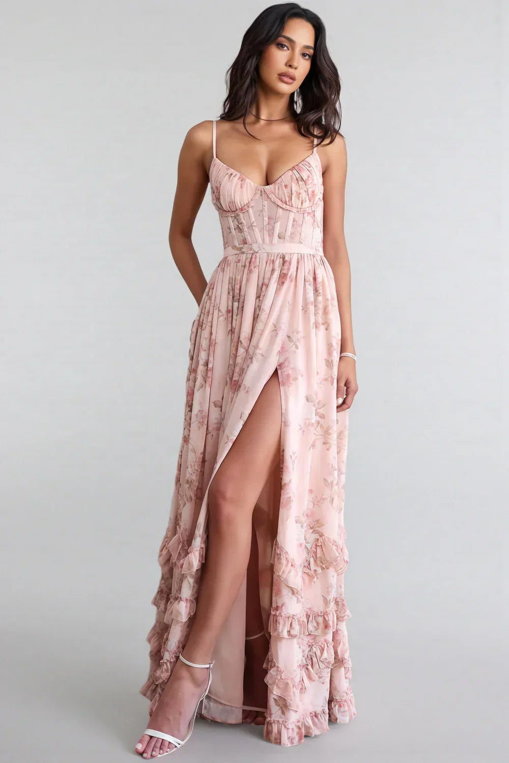 Women's Strappy Maxi Dress with Side Slit