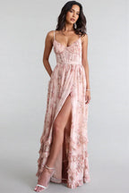 Women's Strappy Maxi Dress with Side Slit